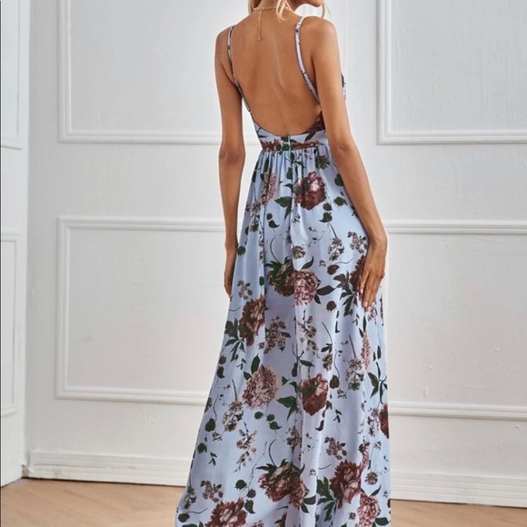 backless floral maxi dress - Picture 8 of 9